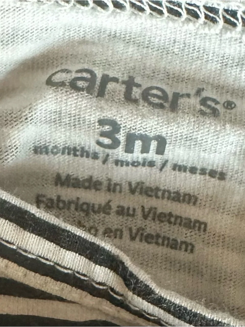 Carter's Gray and White Baby Bodysuit (3M)